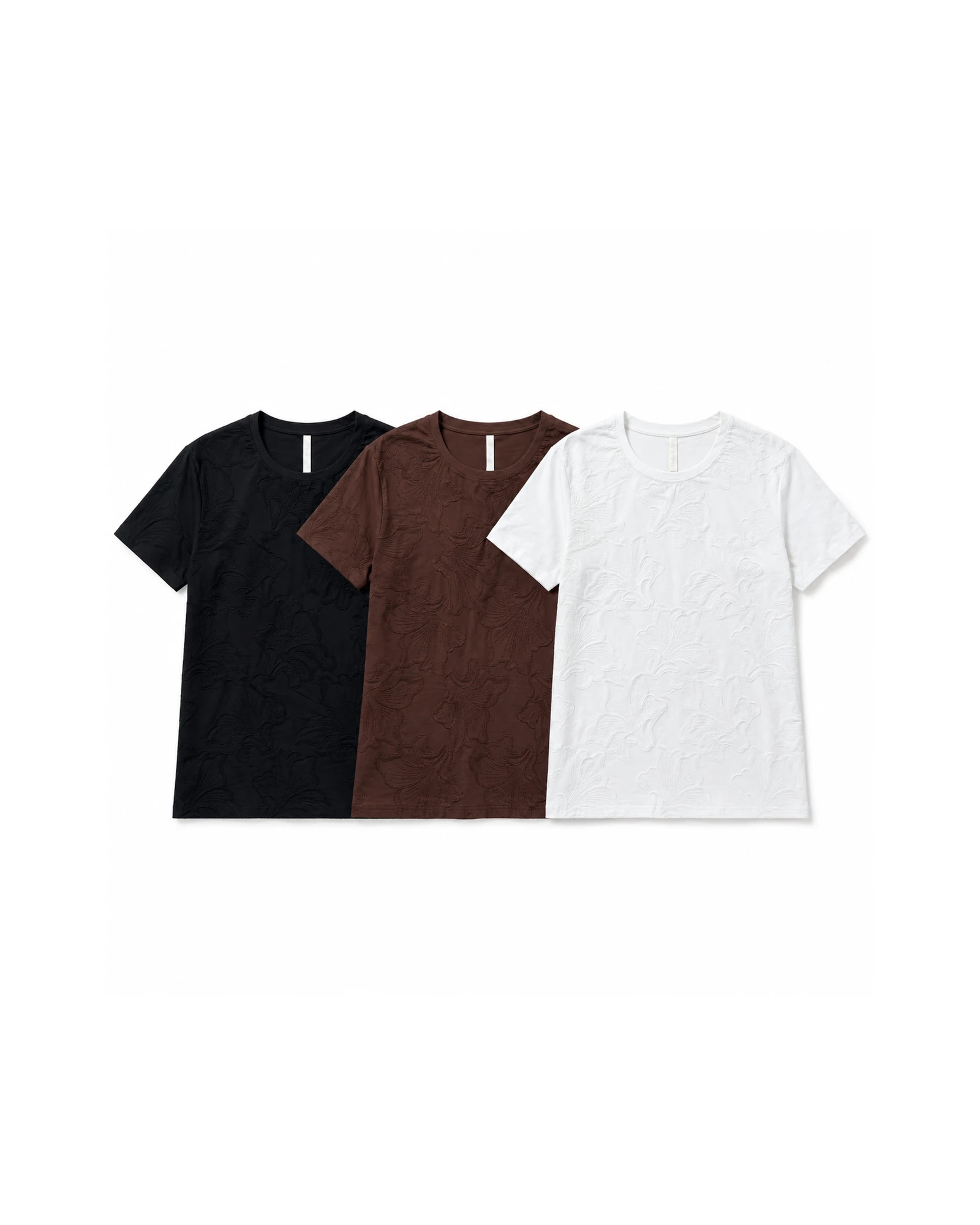 VTTS-0002 embroidered T-shirt in black, brown and white