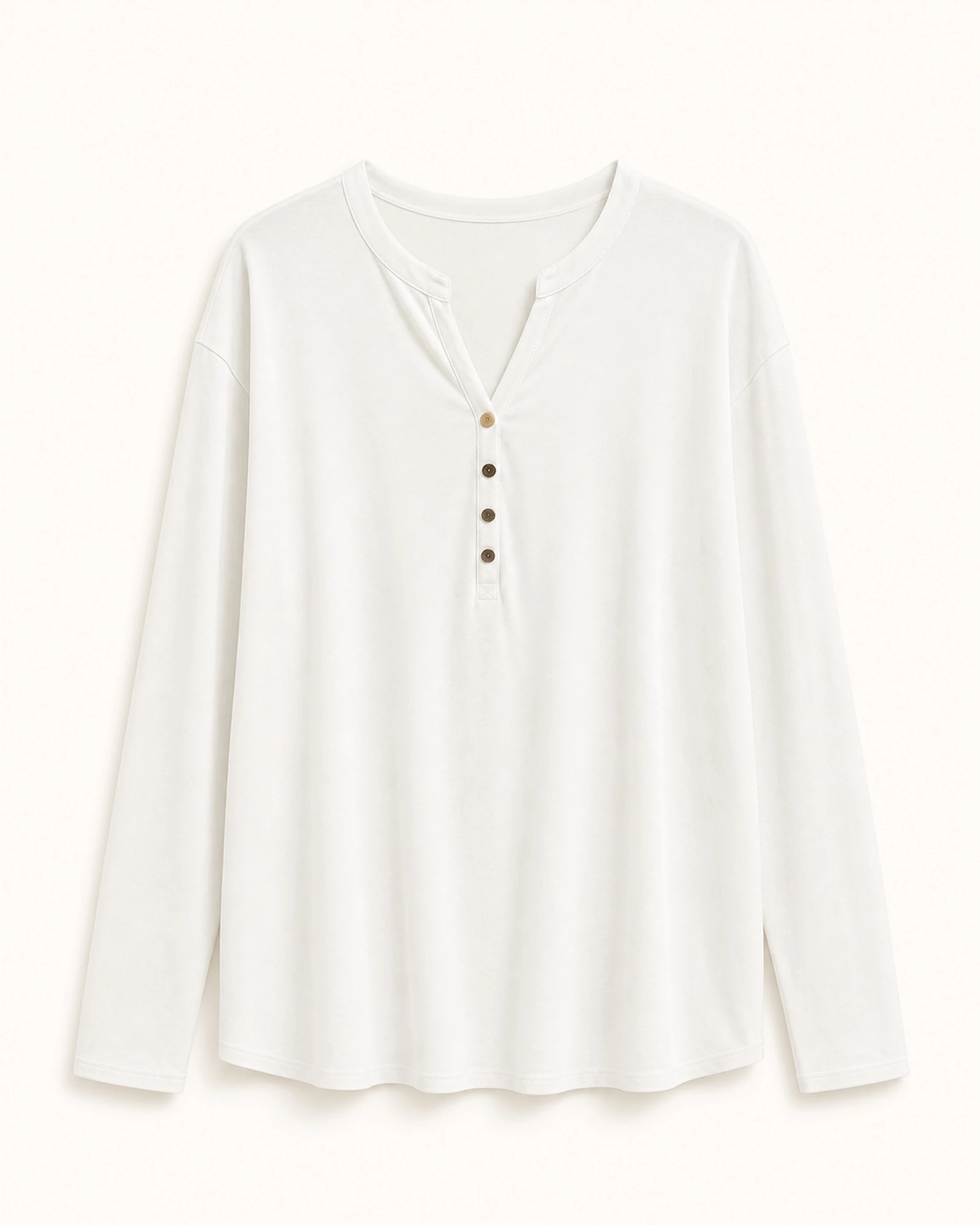 Custom Women’s Apparel Manufacturer Women’s split-neck button-placket long-sleeve top