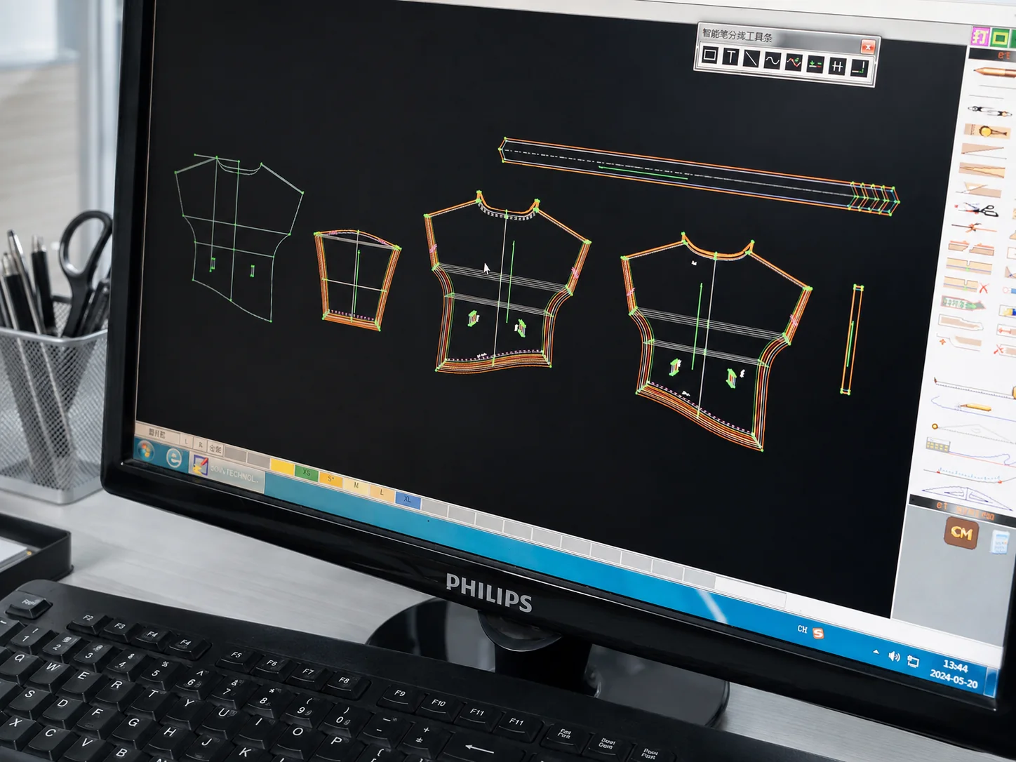 About Vanty Garment — Women’s Apparel Manufacturer Garment patterns displayed on a CAD development workstation