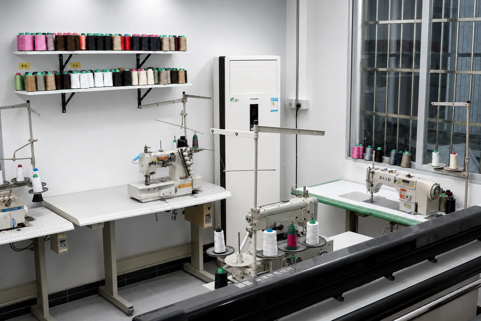 About Vanty Garment — Women’s Apparel Manufacturer Garment sample-development room with industrial sewing equipment