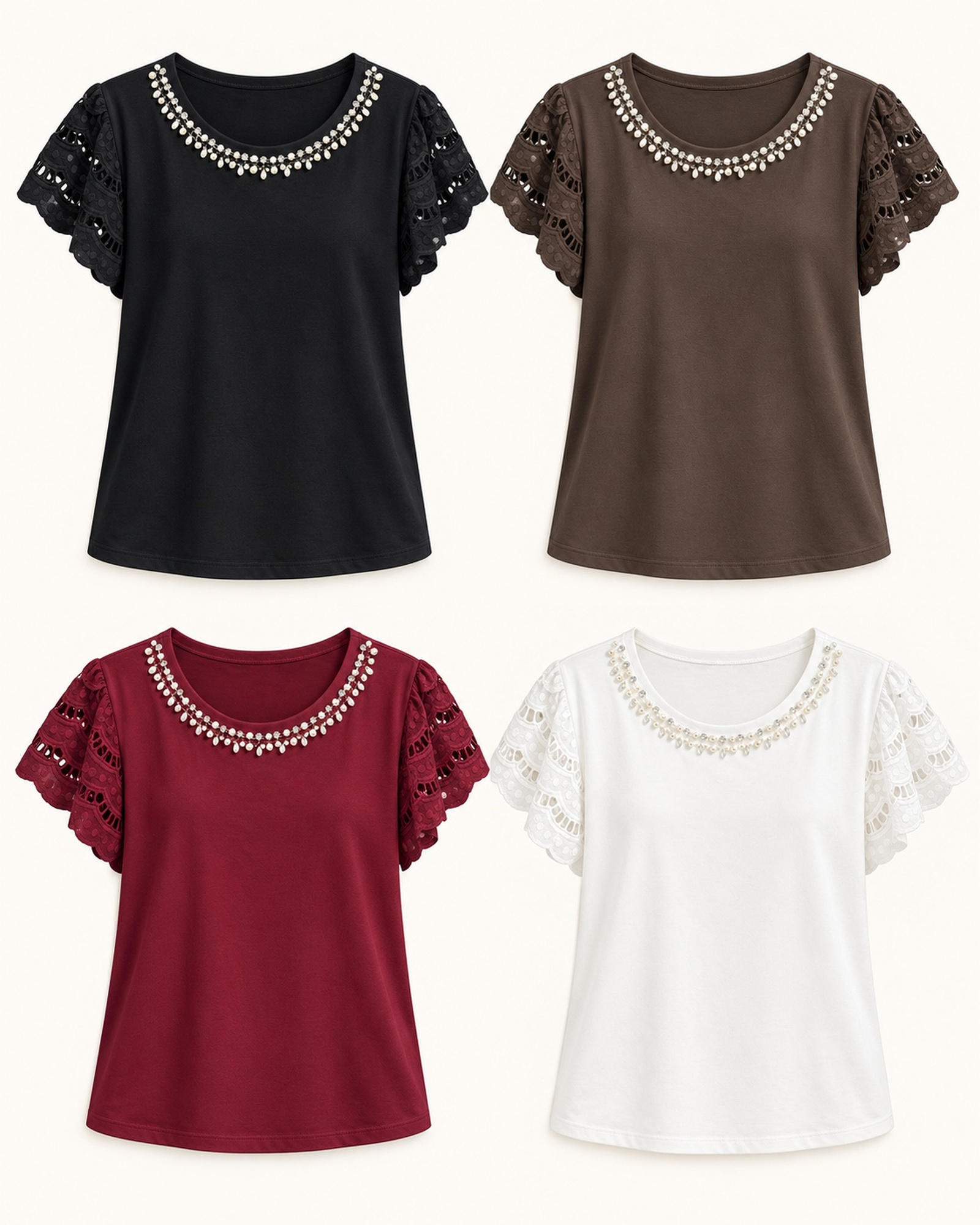 VTTS-0049 T-shirt color options: black, chocolate brown, burgundy and white