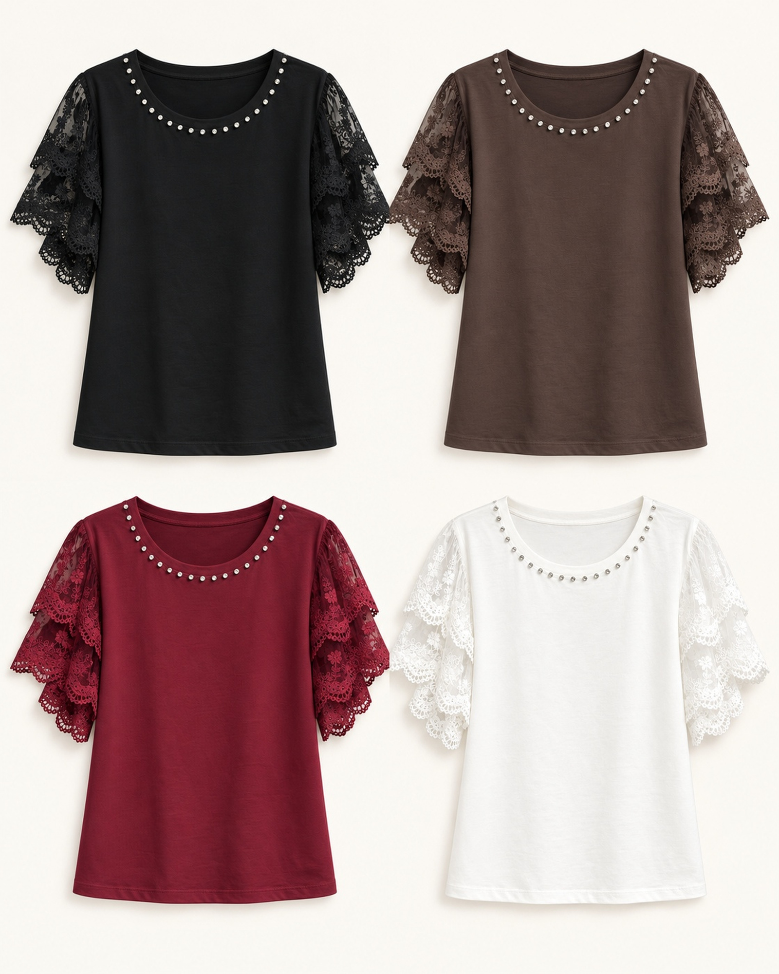 VTTS-0056 T-shirt color options: black, chocolate brown, burgundy and white
